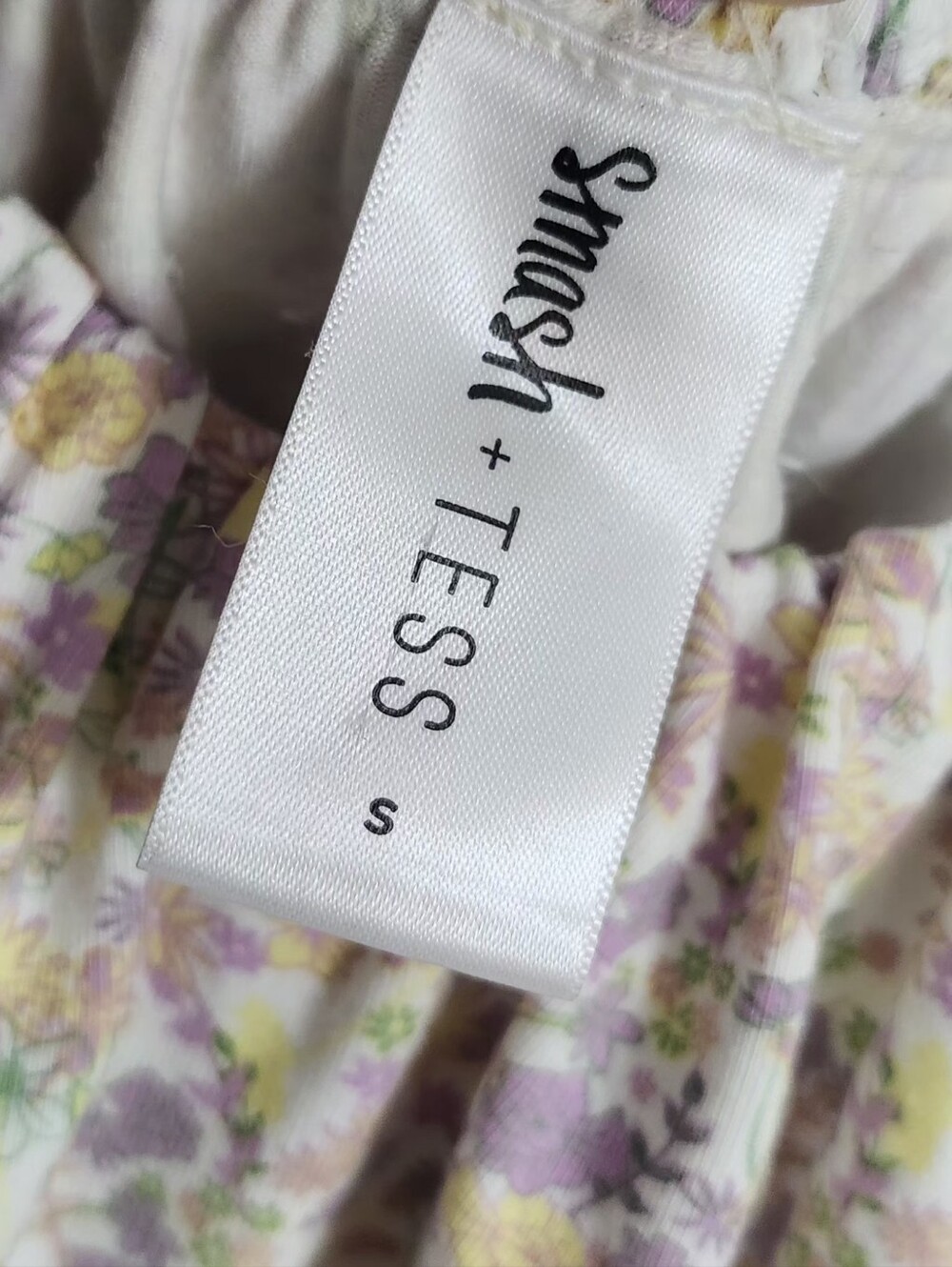 Smash + Tess Lavender and Cream Floral Ruffle Romper. - Picture 2 of 8